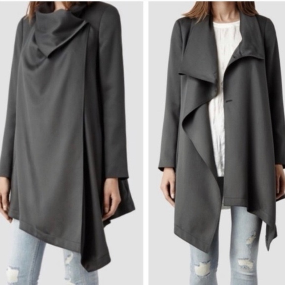 All Saints Olive Green Akio Monument Waterfall  Coat (0)